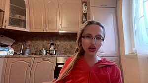 what's behind this russian mistress with long nails and glasses dominating with huge control?