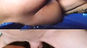 watch this mature slut get her dripping ass licked and fingered anally by husband's big cock, cum on pierced nipples