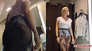 I’m spying on busty blonde in dressing room