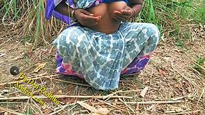 indian couple gets wild with outdoor sex in the jungle setting.
