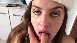 Blonde with big ass celebrates Christmas differently with husband and friend in fetish compilation.