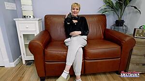 Blonde sassy and redhead bella suck cock then get banged hard