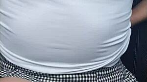 while boyfriend drives i tease him with my toy