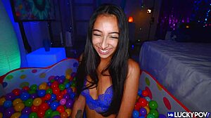 Cute Brunette Bounces Bubble Butt in Lingerie