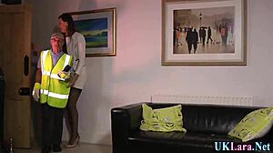 mature woman in stockings experiences dripping sensation