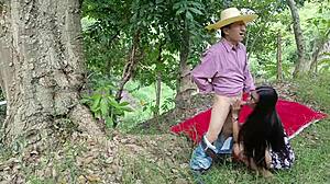 Look at this busty stepmother, such a pervert, banging outdoors with stepson - damn tasty blowjob!