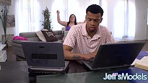 Black guy creampies Ashley Garland's ass.