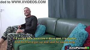 Husband's cuckold fantasy: Latina wife bent over for anal interracial cock