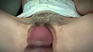 huge cock teases hairy wet pussy in pov action