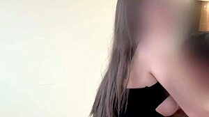 Oriental hottie soaked in cum on tiny titties!