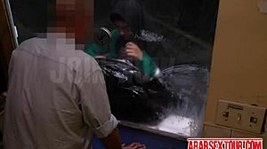 Arab Chick Enters Hotel Room For Rough Doggystyle Fucking With Monster Cock