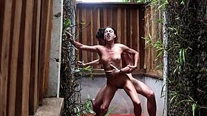 blonde horny slut izzi moans while fucking her anal hole with a dildo