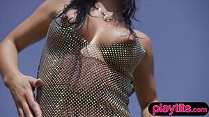 curvy milf strips in pool revealing big wet ass