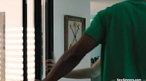 Petite Teen 18+ Expertly Handles Monster BBC with Sloppy Handjob and Cunilingus