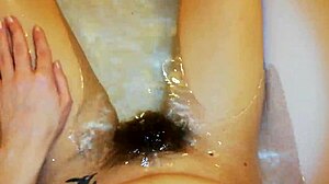 hairy bush underwater makes my huge pussy lips tingle wildly