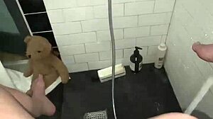 Young elite Saudi girl masturbates tight pussy in shower