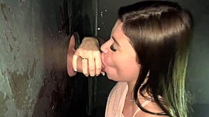 i sucked a stranger's cock in the gloryhole while my boyfriend watched