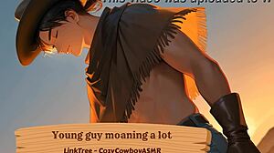 Young Guy Feels Intense Pleasure During Solo Orgasm Moaning