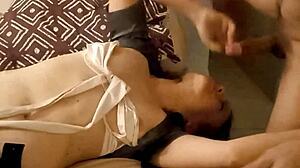 this homemade french girl in black leather pants got wild with pov action.