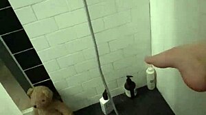 Arab Teen Masturbates Tight Pussy in Shower