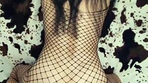 nerdy spanish beauty lets out her freaky side for cash