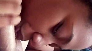 Ebony Milf Demonstrates Excellent Neck Skills Sucking Cock Deeply