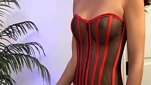 Why don't you watch this red-haired slave getting fingered by mommy in heels?