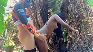 that pretty young arab girl gave me her pussy right there in the banana plantation under the open sky