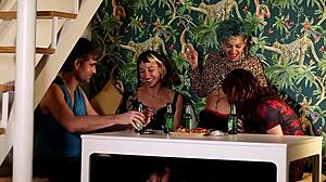 A non-monogamous dinner evolves into a bisexual foursome