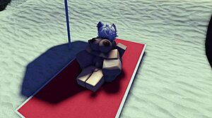 Roblox slut caught and fucked hard on public beach