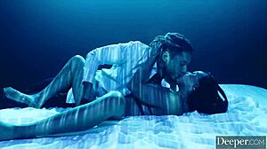 Gorgeous Sarah submits to her dom's big black cock