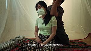 Amateur couple fucks during big fire