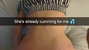 Wife sucks and jerks husband's cock till he cums on her face, tits, sucking, blowjob, handjob, homemade, natural tits, cum covered, european, face fucking