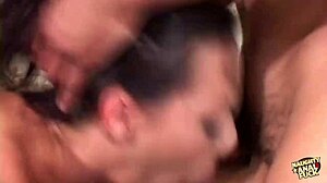 Spanking wets big booty brunette for anal