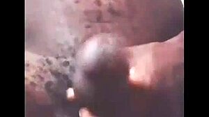Amateur jerks off big black cock live