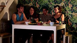 A non-monogamous dinner evolves into a bisexual foursome