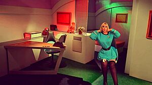 Granny nurse in cosplay sucks cock like a slut in hospital scene.