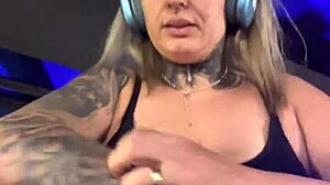 Gym workout turns horny with sweat dripping to wet pussy