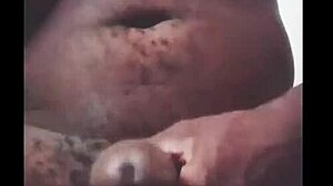 Amateur jerks off big black cock live