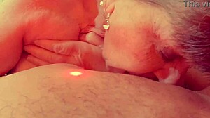 Granny nurse in cosplay sucks cock like a slut in hospital scene.