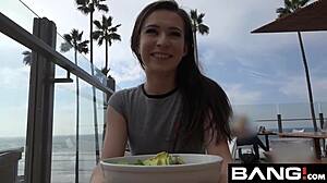 ariel grace skinny teen 18+ fucks in public bathroom