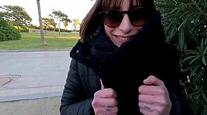 Teen gets caught in Barcelona, Silvia Soprano moans during public car fucking