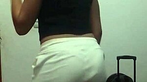 Peruvian Arlette dances showing her black ass