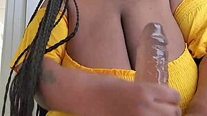 hand job happiness with big black cock and toys