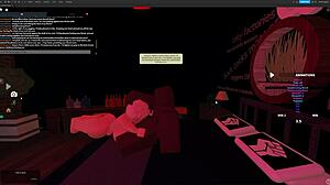 blonde bitch gets wild in roblox studio with intense action
