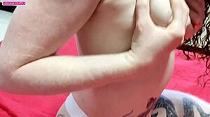 Kissing feet and fucking with big cock in bedroom.