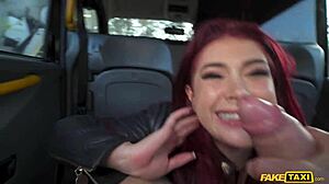 fake taxi - flexible british babe with amazing ass rides hard in public car action