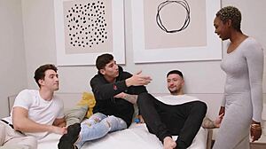 Ebonhy deepthroats Bud brothers.