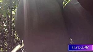 Black gay couple passionately strokes monster cocks in forest anal fuckfest.