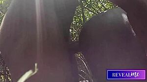 Black gay couple passionately strokes monster cocks in forest anal fuckfest.